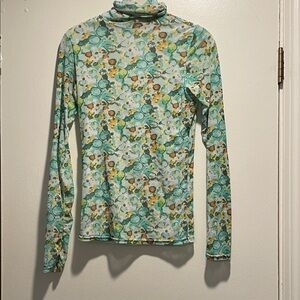 Vertigo Paris Multicolored Abstract Print Ruched Streetwear - Green and Yellow